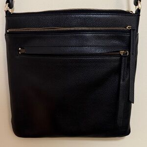 Black LEATHER Crossbody Bag